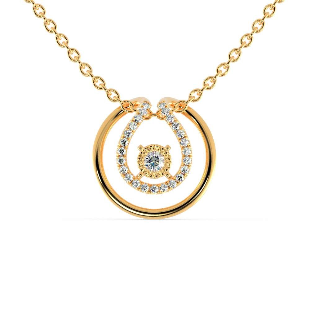 9ct Gold Diamond Circle Pendant | Angus & Coote