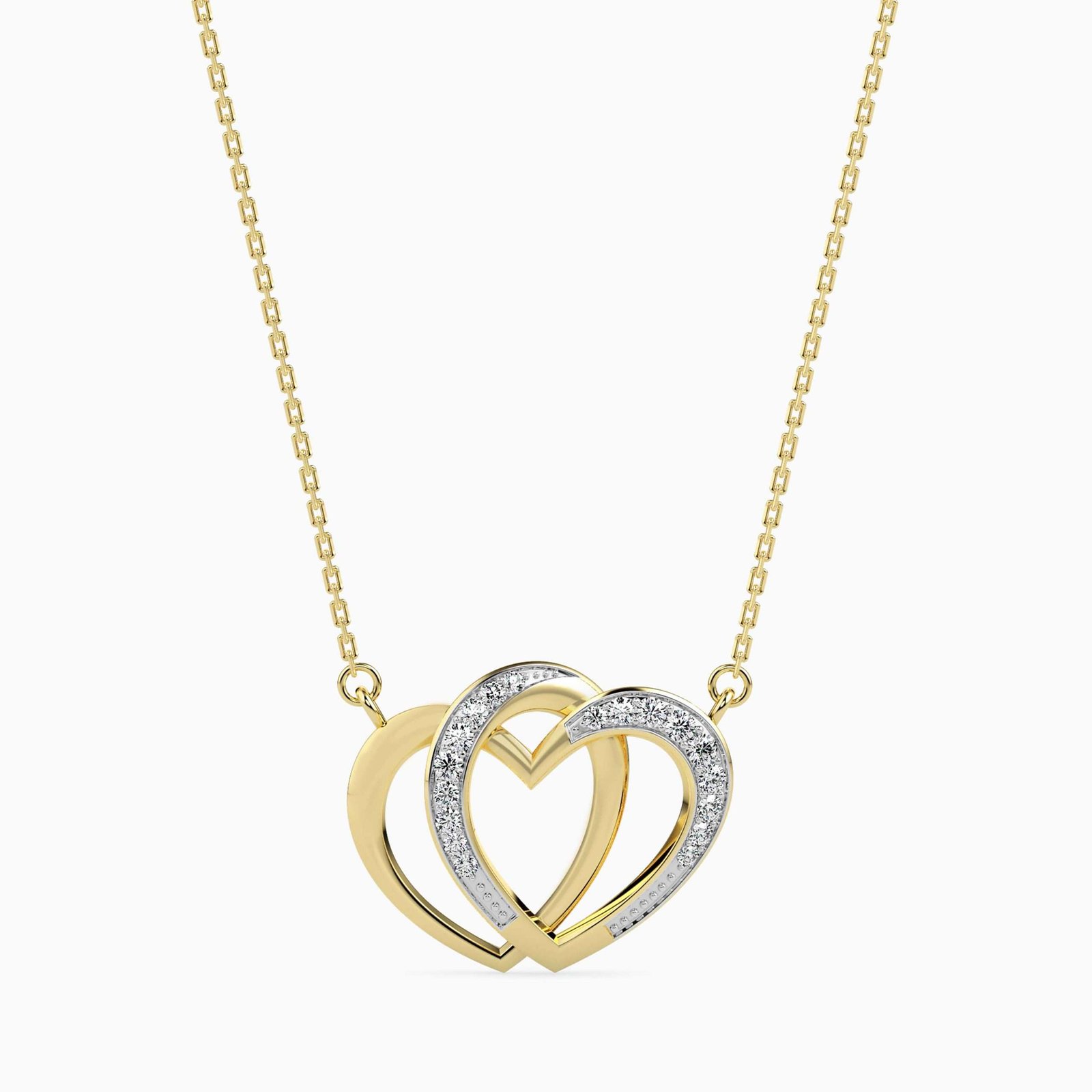 white gold and diamond necklace with three entwined hearts Stock Photo -  Alamy