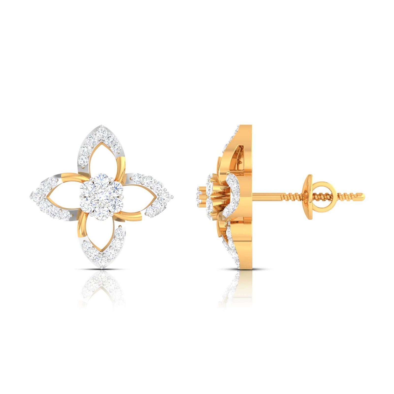 Buy Malabar Gold & Diamonds 22 Kt (916) Yellow Gold Studs Earring For Women  Erdzl29876_Y at Amazon.in