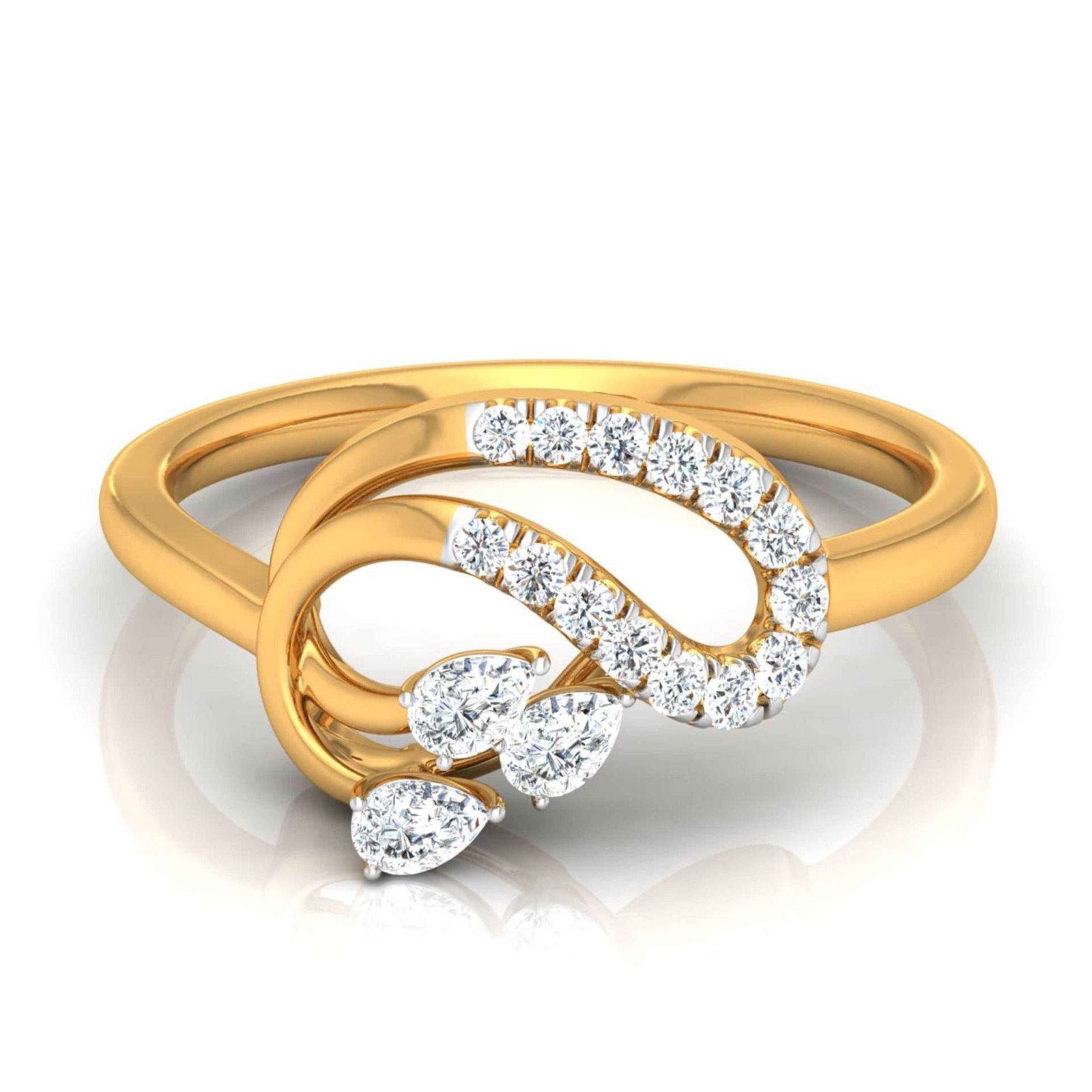 Women Gold Engagement Ring at Rs 24500 in Surat | ID: 13615163412