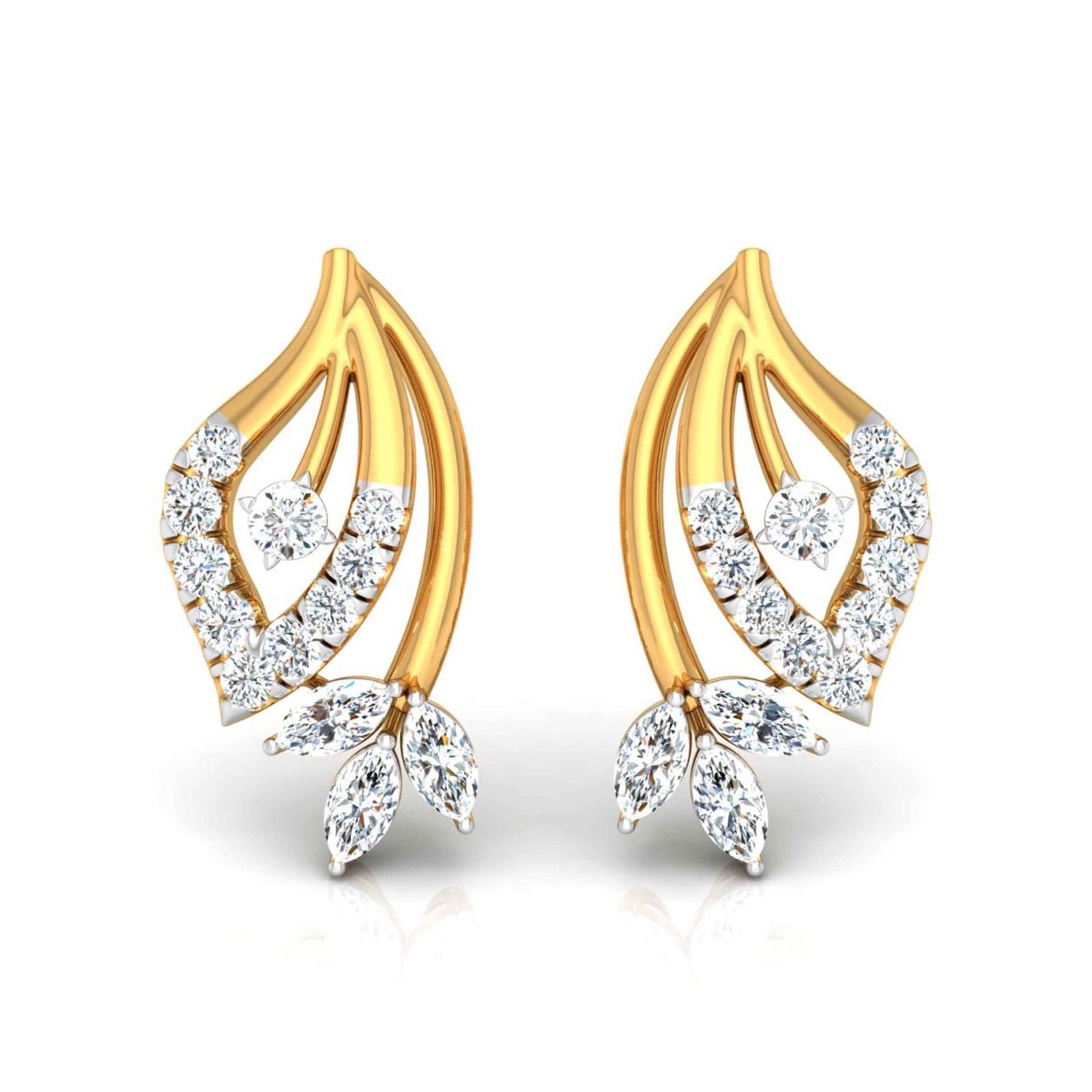 Aurora Brilliance The Exclusive Gold Diamond Earrings Saga Sparkle Jewels